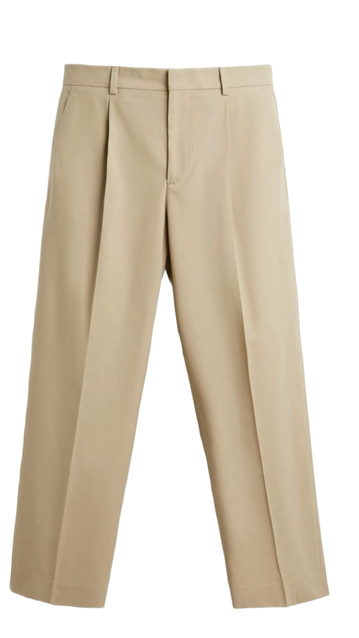 Ankle-length, tailored cigarette trousers in woven fabric featuring a regular waist_zip fly and an extended waistband with a concealed hook