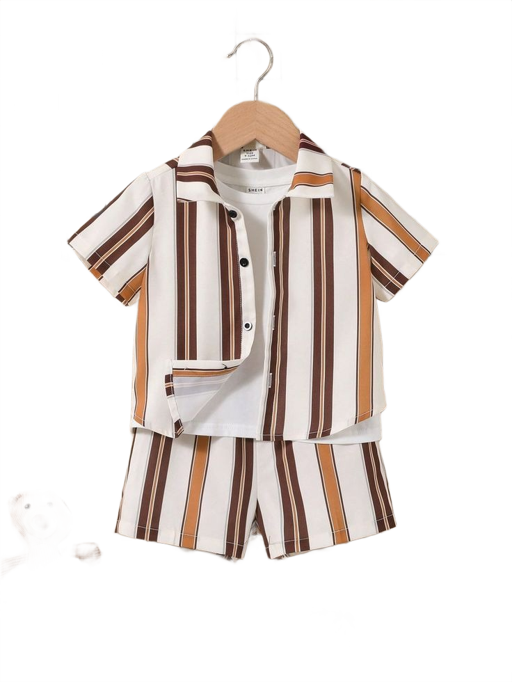 Baby Boy Casual Striped Two-Piece Set For Vacation
