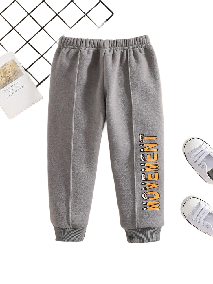 Baby Letter Graphic Thermal Lined Sweatpants
