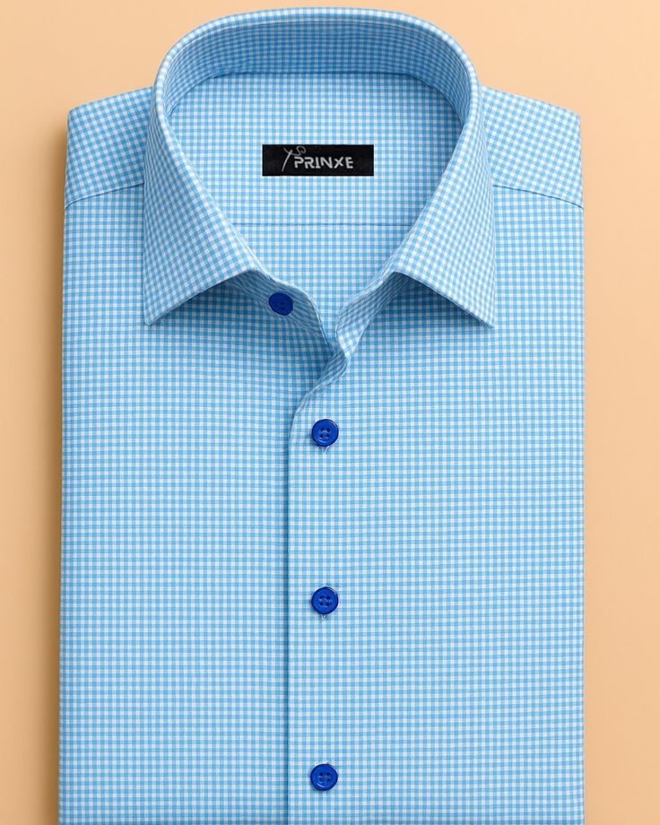 Blue Checkered Formal Shirt featuring bold blue buttons Perfect for both office days and evening outings — comfort meets class in every stitch_ Premium Quality Fab