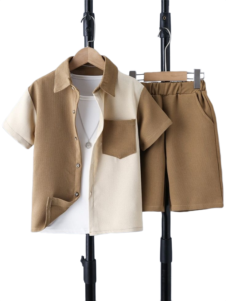 Boys Two Tone Shirt & Shorts Without Tee