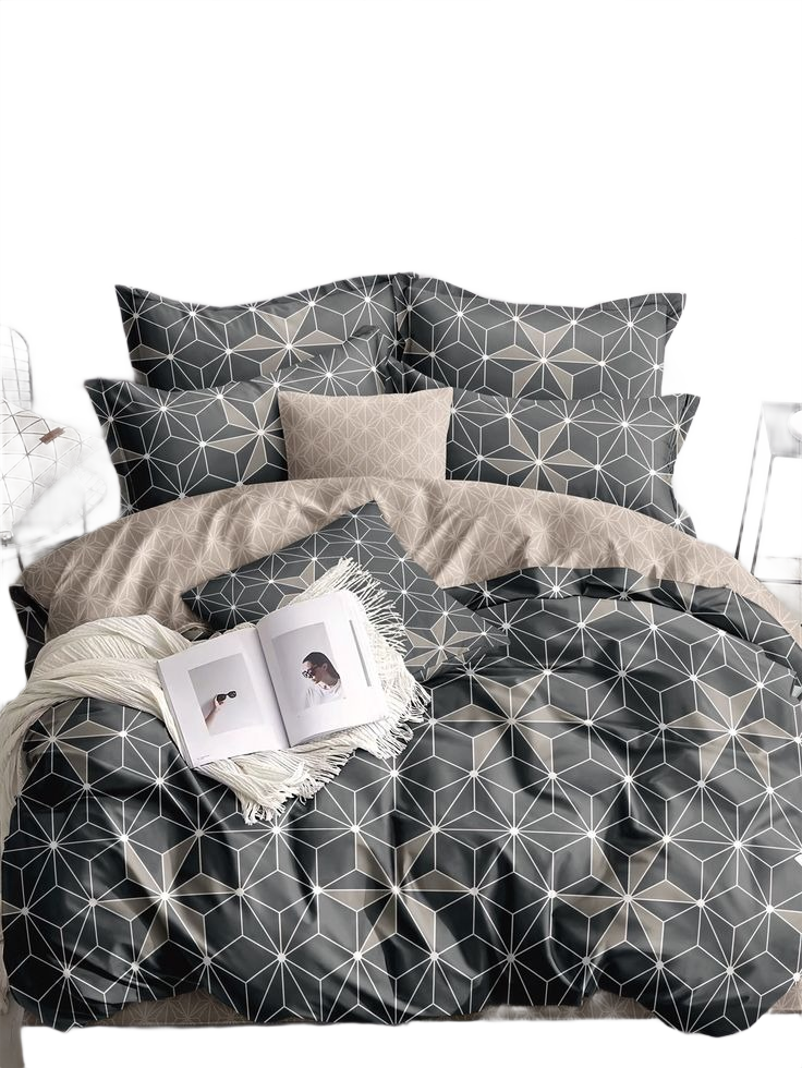 Geometric Print Duvet Cover Set Without Filler