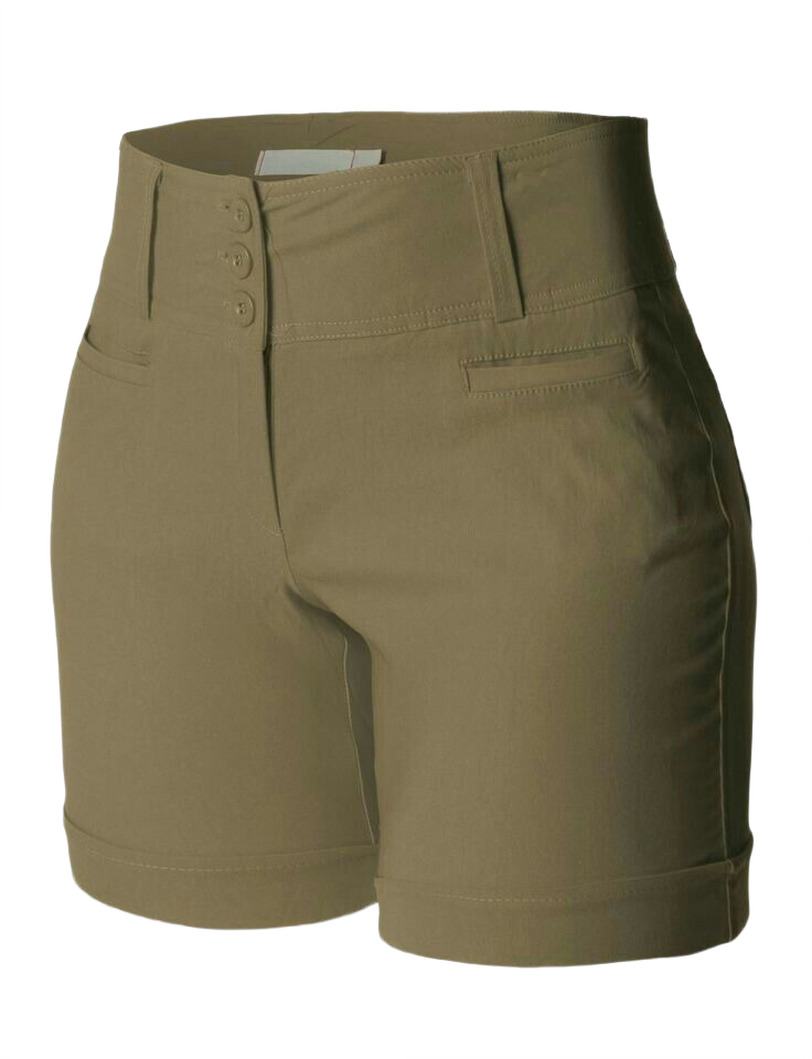 High-Waist Triple Button Shorts
