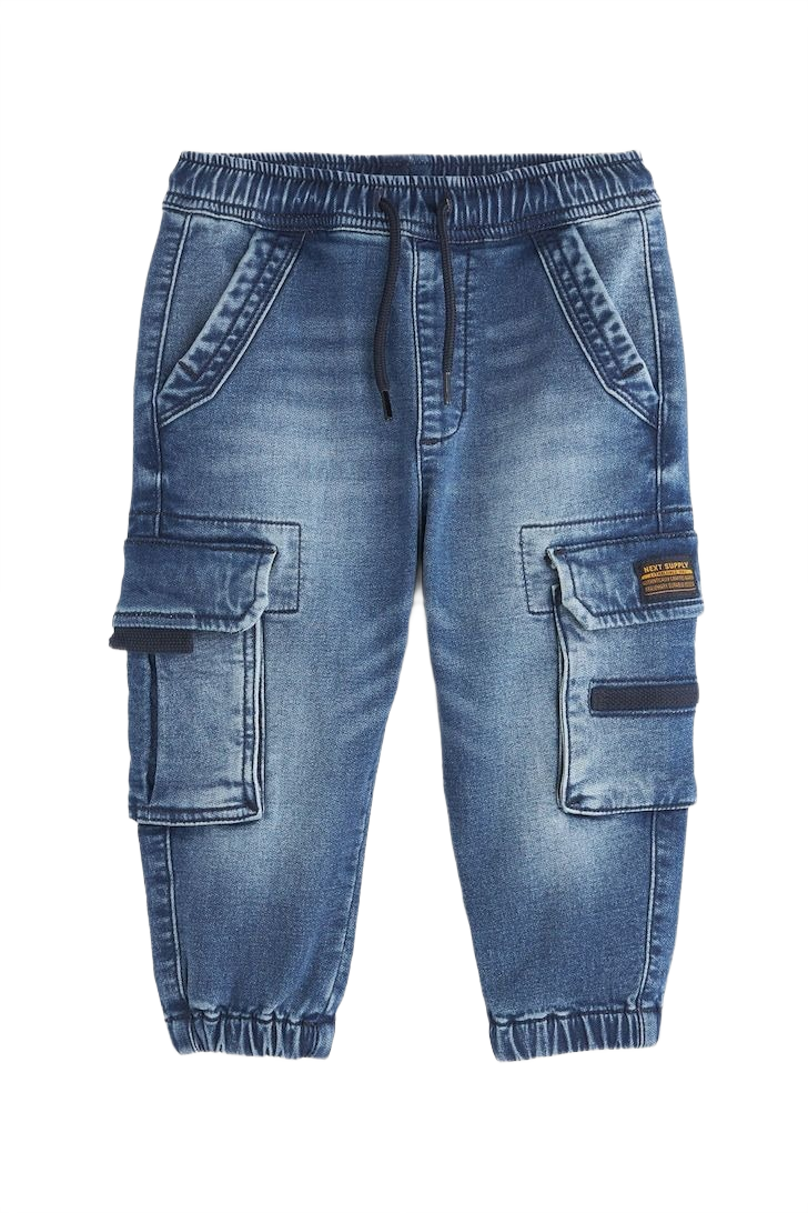 Kids Mid Blue CARGO SIX POCKET Denim