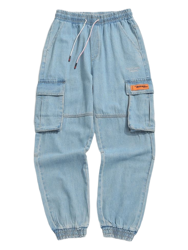 Men Loose Tapered Jeans Harem Pant Drop Croth Cargo Denim Trousers