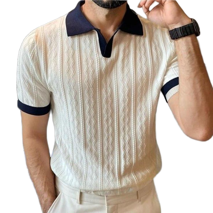 Men_s Knit Polo Sweater Polo Shirt Street Casual Button Classic