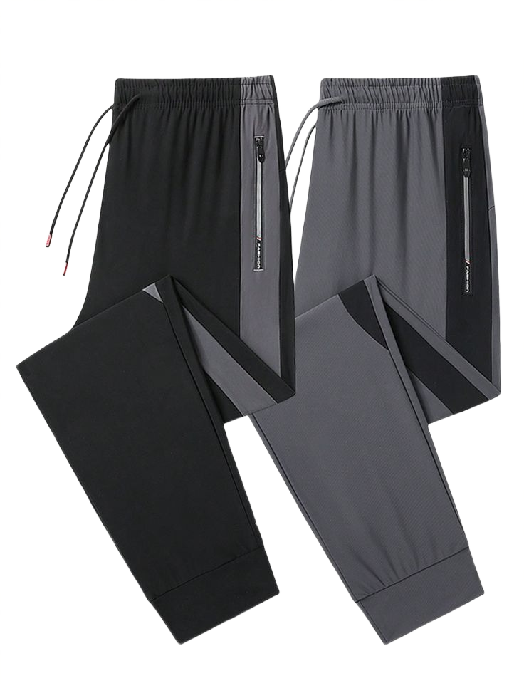 Men_s Loose Sports Pants, With Zipper Pockets, 1pc Elastic Quick-Drying Drawstring Long Pants For Hiking, Running, Cycling, Outdoor Fitness Exercises