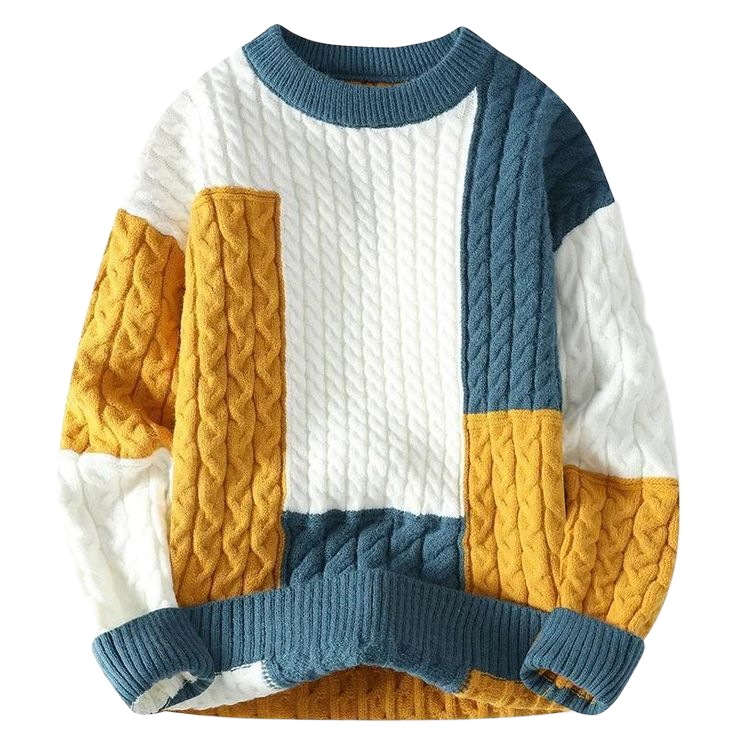 Men_s Twist Braid Sweater Pullovers Thick Knit O Neck Jumper Pullover