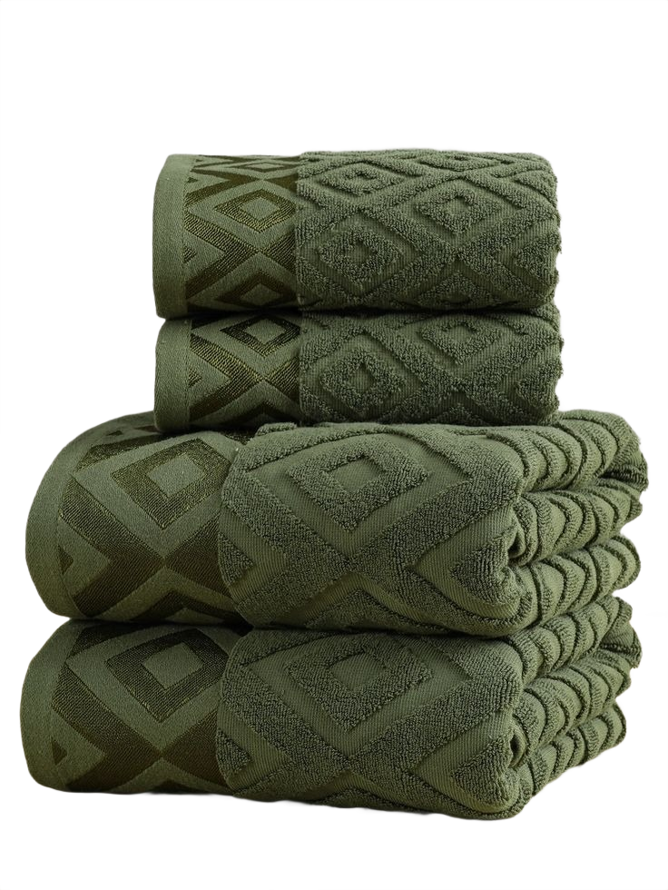 Modern Threads or Amrapur Overseas 6-piece Diamond Gate cotton bath towel set in seafoam green