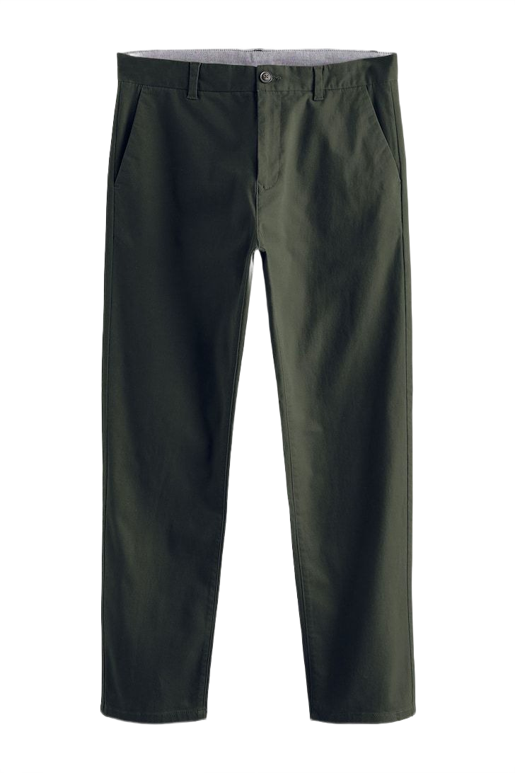 NEXT Mens Dark Green Stretch Chinos Trousers