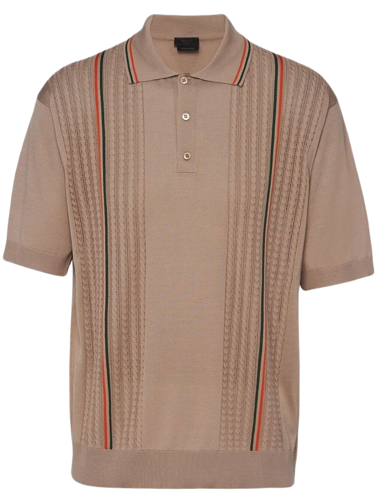 Prada silk-cotton polo shirt - Neutrals
