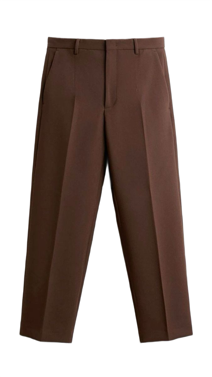 Regular-fit trousers in soft twill with a concealed button and hook-and-eye fastener, and zip fly_Pockets in the side seams, welt back pockets