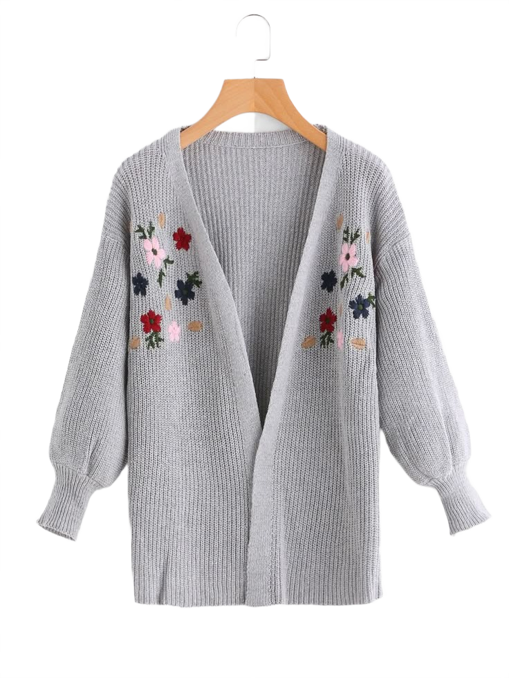 Shop Flower Embroidered Drop Shoulder Sweater online_ SheIn offers Flower Embroidered Drop Shoulder Sweater & more to fit your fashionable needs
