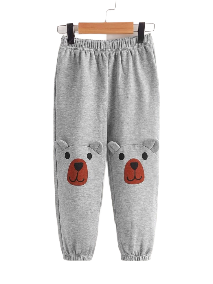 Toddler Boys Cartoon Graphic 3D Ear Design Sweatpants