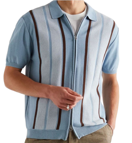 Vintage-style zip-up polo shirts by Beams Plus