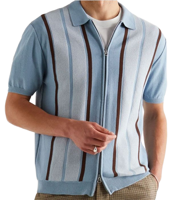 Vintage-style zip-up polo shirts by Beams Plus