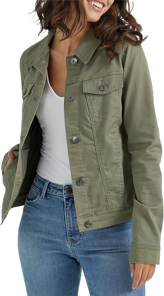 jacket with studded button flap pockets